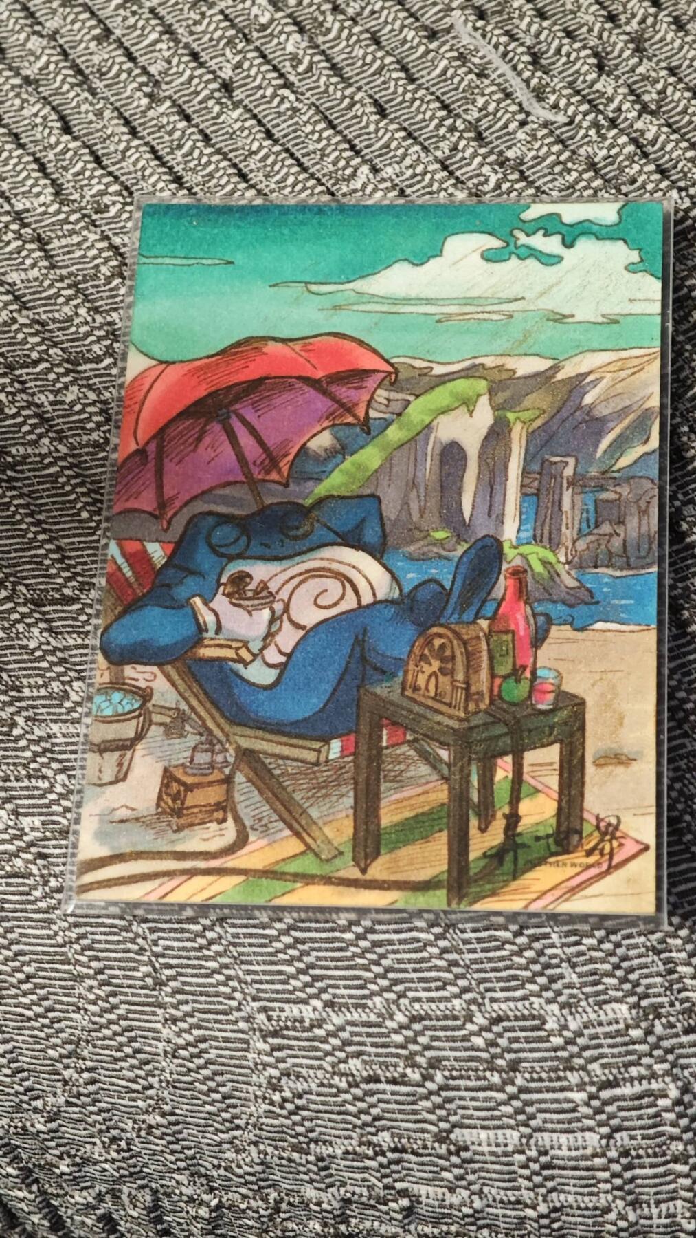 龙虎卡牌19场（龙腾虎踞万里行） 【手绘】度假的蚊香蛙-画师；蒙奇奇-1/1