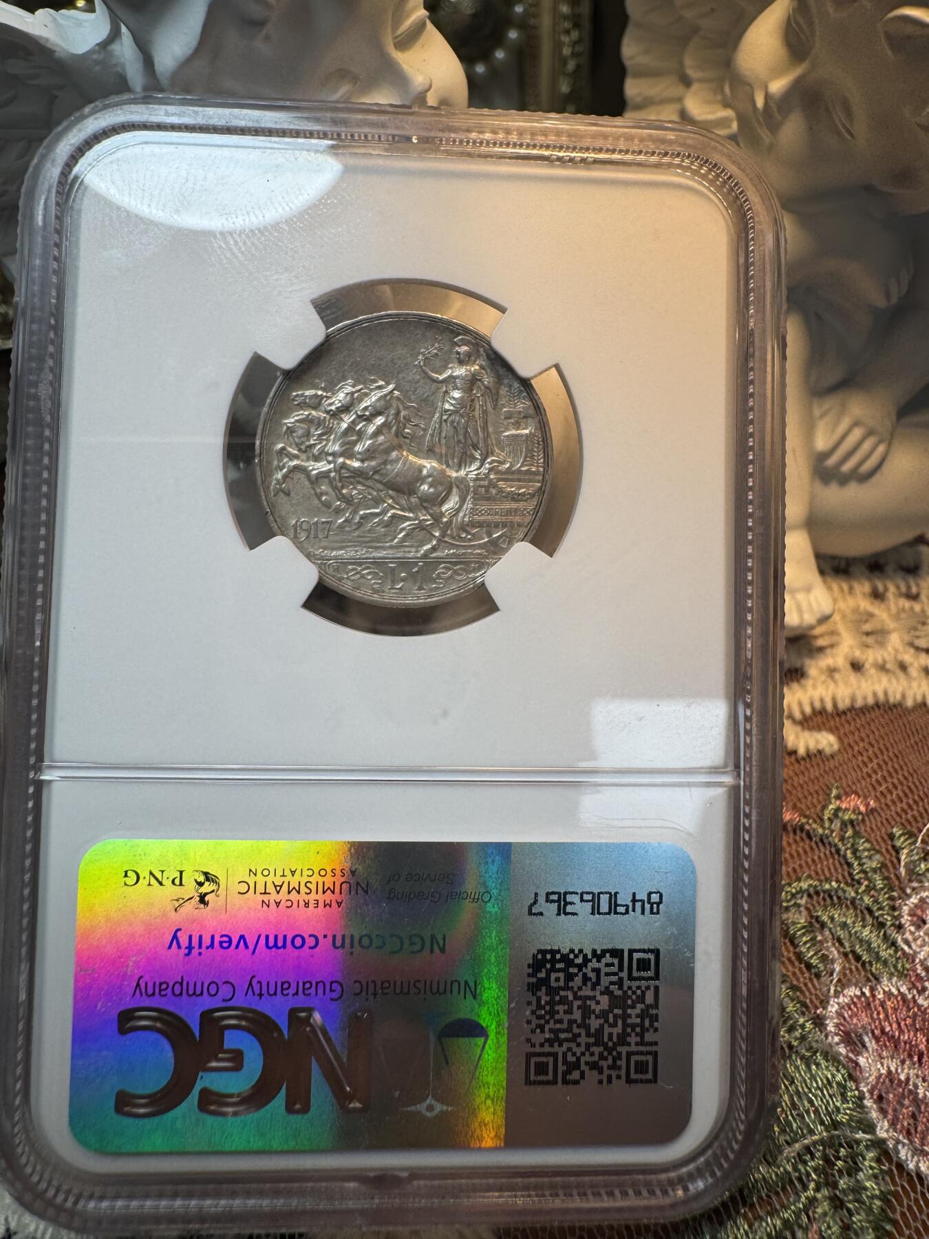 “一元初始，万象更新”新年新铺开张 全场免押0佣金 NGC AU58 1917年意大利马车里拉