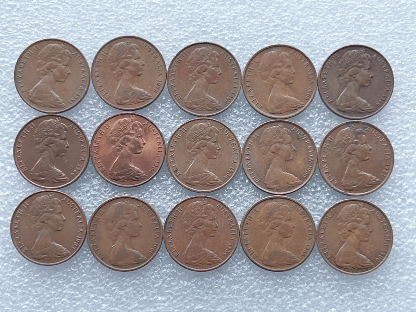 第一海外回流一元起拍收藏 散集专场. 第156期 澳大利亚2分伞蜥青铜币 15枚