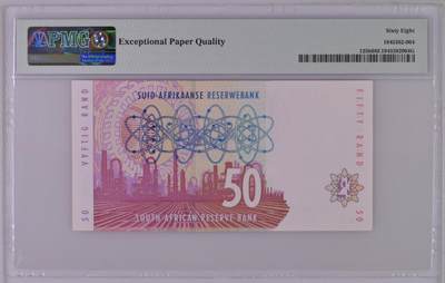 《张总收藏》181期-外币精品百拍特别场 南非1992年50兰特PMG68E亚军分 冠军69分仅1张 狮子