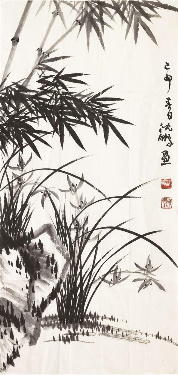 承乾2024年秋季文物艺术品拍卖会 沈鹏 三友图 纸本镜心 98x47cm