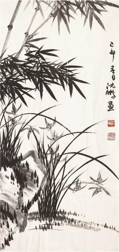 承乾2024年秋季文物艺术品拍卖会 - 沈鹏 三友图 纸本镜心 98x47cm