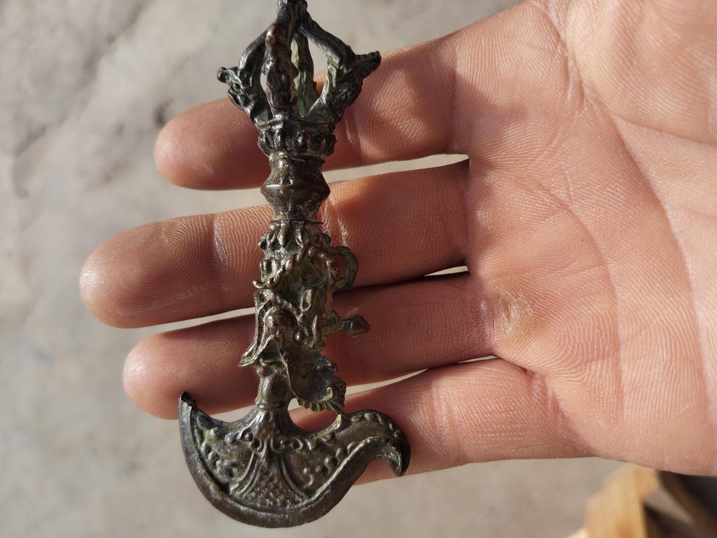 杂项专场 藏传精美龙头降魔杵