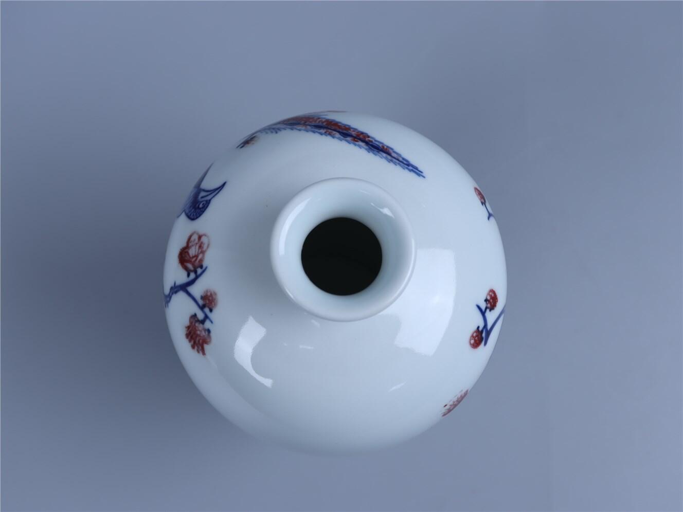 承乾2024年秋季文物艺术品拍卖会 清 青花釉里红花鸟梅瓶 1 20*11.5cm  瓷