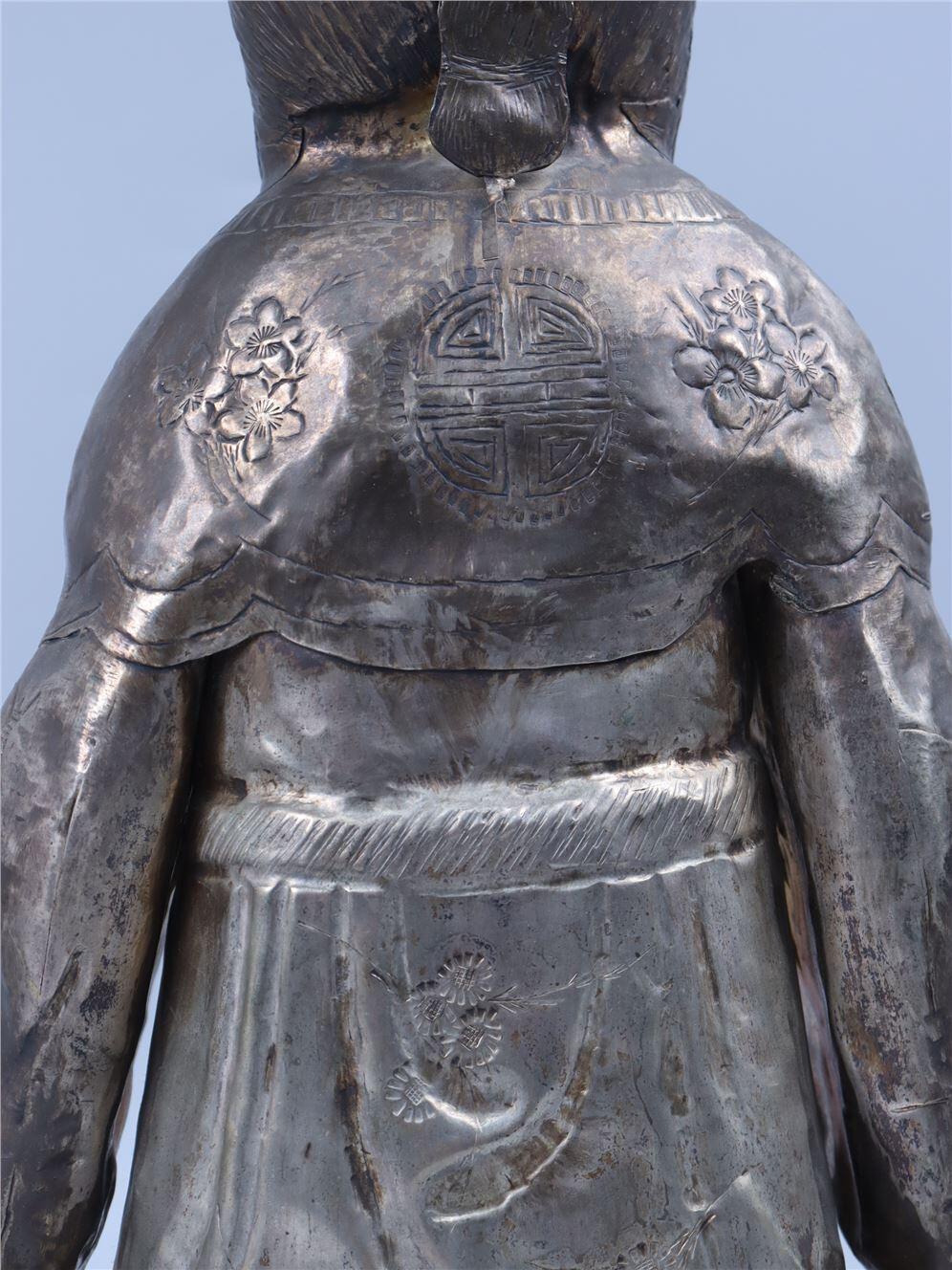 承乾2024年秋季文物艺术品拍卖会 清代 寿星立像 1 40*18.5cm 748.05g 银