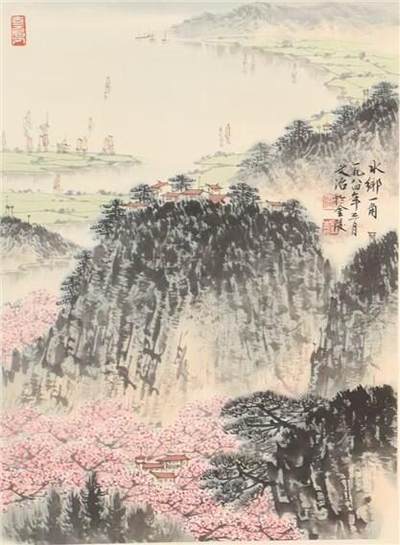 承乾2024年秋季文物艺术品拍卖会 - 宋文治  水乡一角 设色纸本立轴 34*25cm
