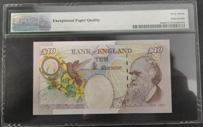 《张总收藏》181期-外币精品百拍特别场 英国E序列2000年初版首签10镑PMG67E亚军分 冠军68分仅2张 Pick#389a