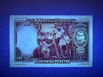 《张总收藏》181期-外币精品百拍特别场 西班牙500比塞塔 UNC 1931年 西班牙航海家埃尔卡诺 无47