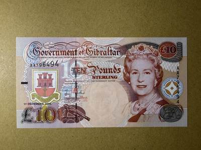 《张总收藏》181期-外币精品百拍特别场 直布罗陀10镑 UNC 2006年 AA冠