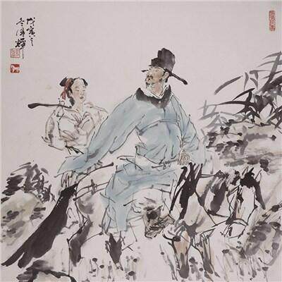 承乾2024年秋季文物艺术品拍卖会 - 刘国辉 人物 纸本镜片 68x68cm