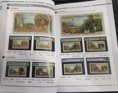 《张总收藏》181期-外币精品百拍特别场 (Live Auction法国cgb.fr印刷，原装进口9.5成新)法属&世界纸币目录2023年10月版