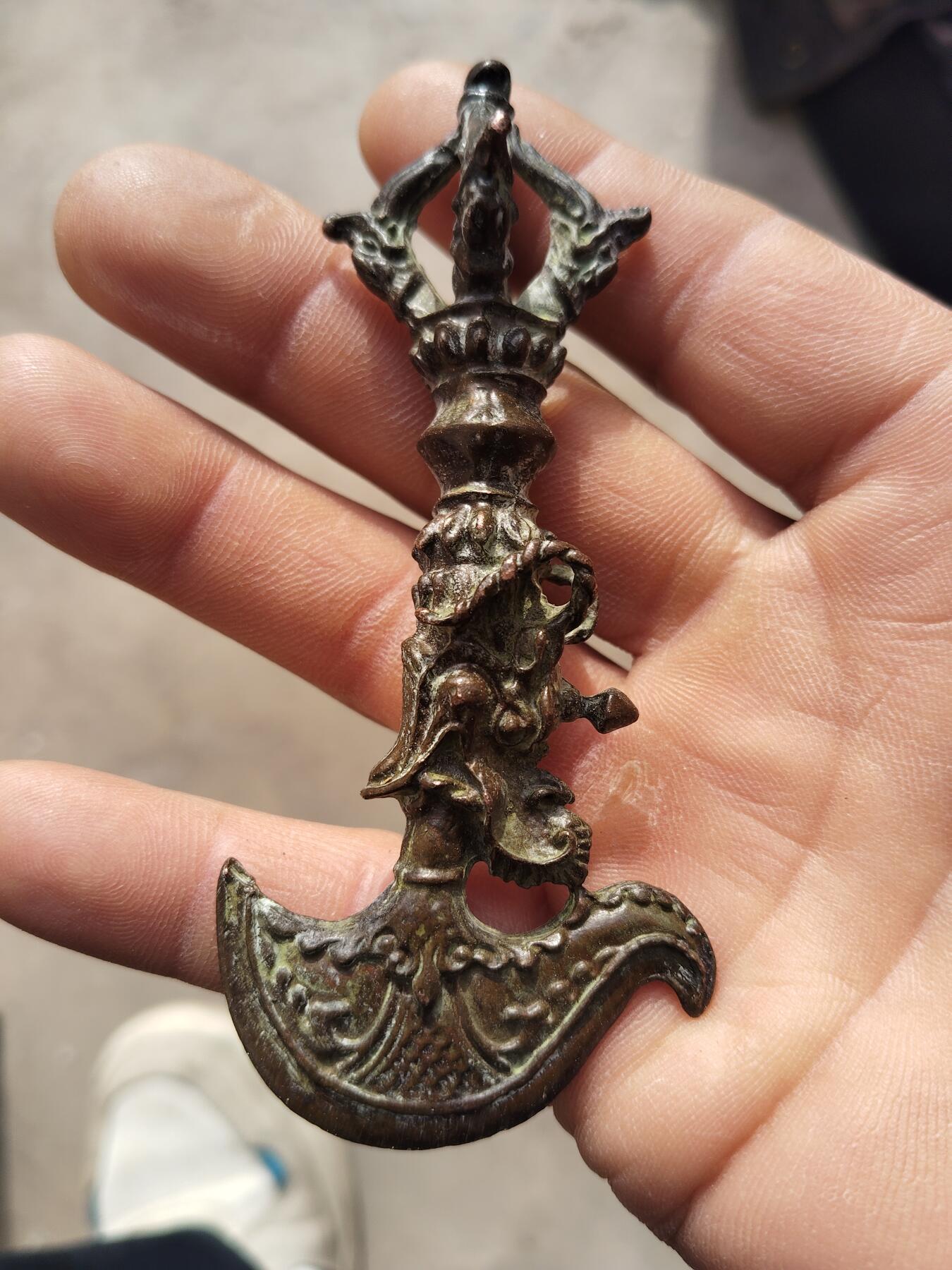 杂项专场 藏传精美龙头降魔杵