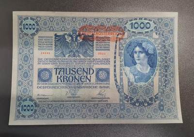《张总收藏》181期-外币精品百拍特别场 奥地利奥匈帝国1902年1000克朗特UNC/UNC-大票幅漂亮 百年老票