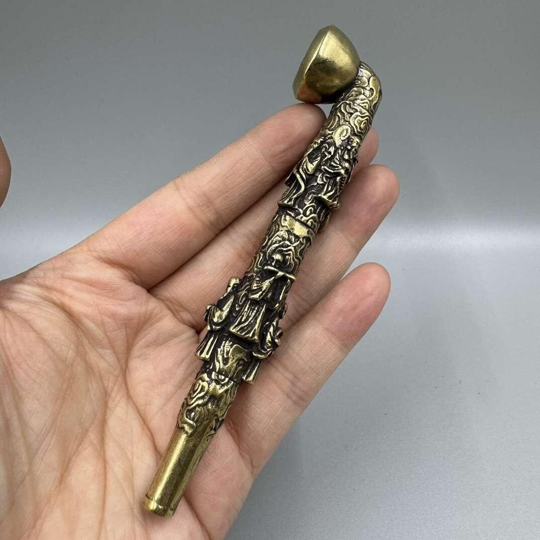 杂项专场 纯铜黄铜八仙两用烟斗