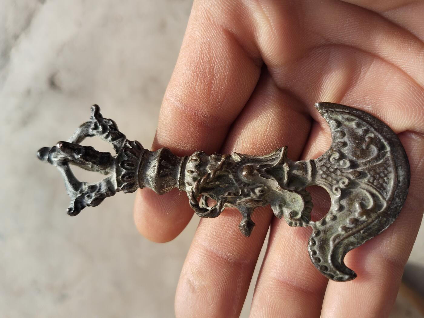 杂项专场 藏传精美龙头降魔杵