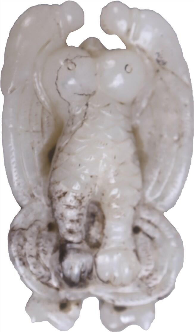 承乾2024年秋季文物艺术品拍卖会 清 白玉迦楼罗把件 1 8.48*4.82cm 87.68g 玉