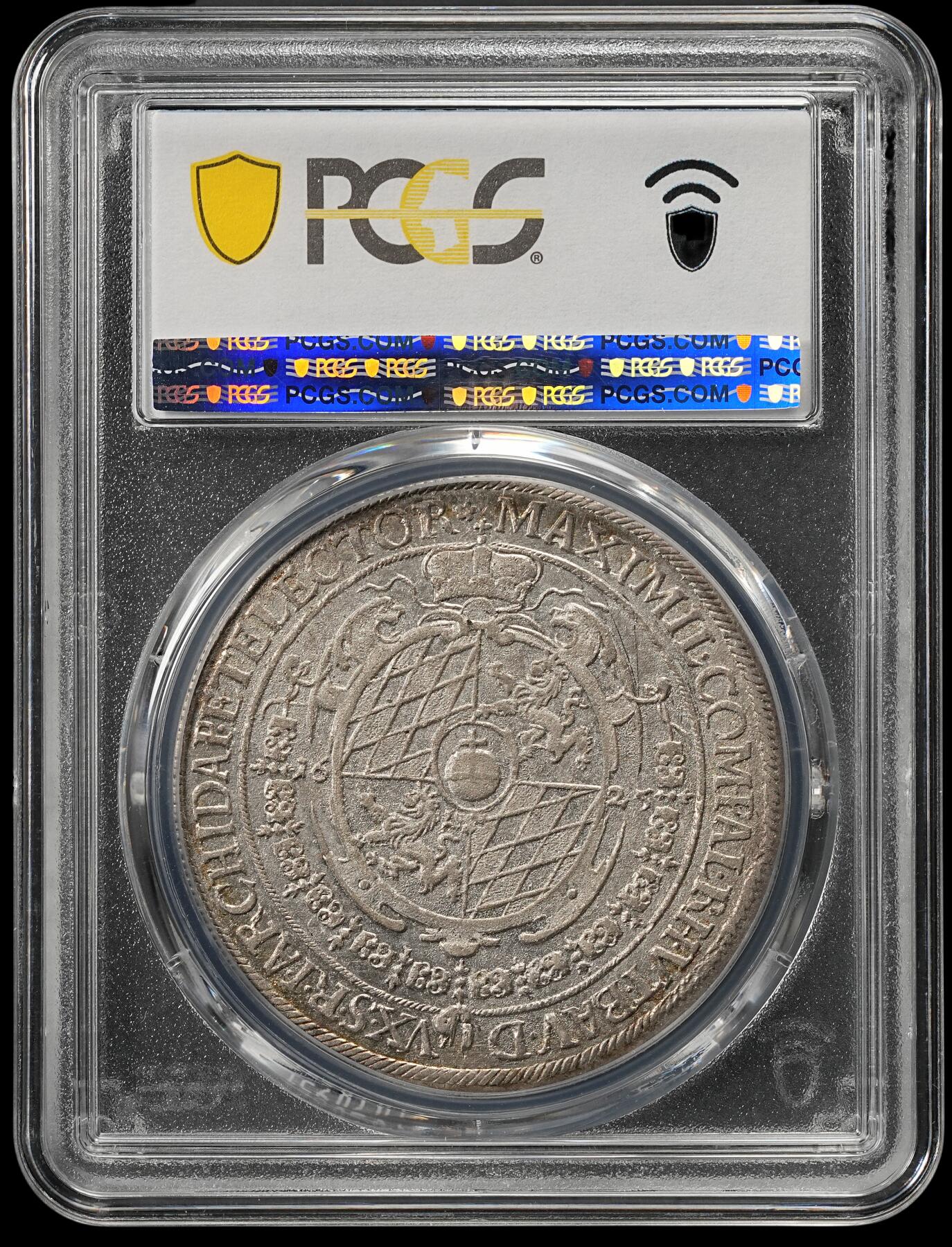 修遠堂世界钱币第五十二期 全场包邮 PCGS AU55 1625年巴伐利亚圣母抱婴泰勒大银币 少见的早期泰勒
