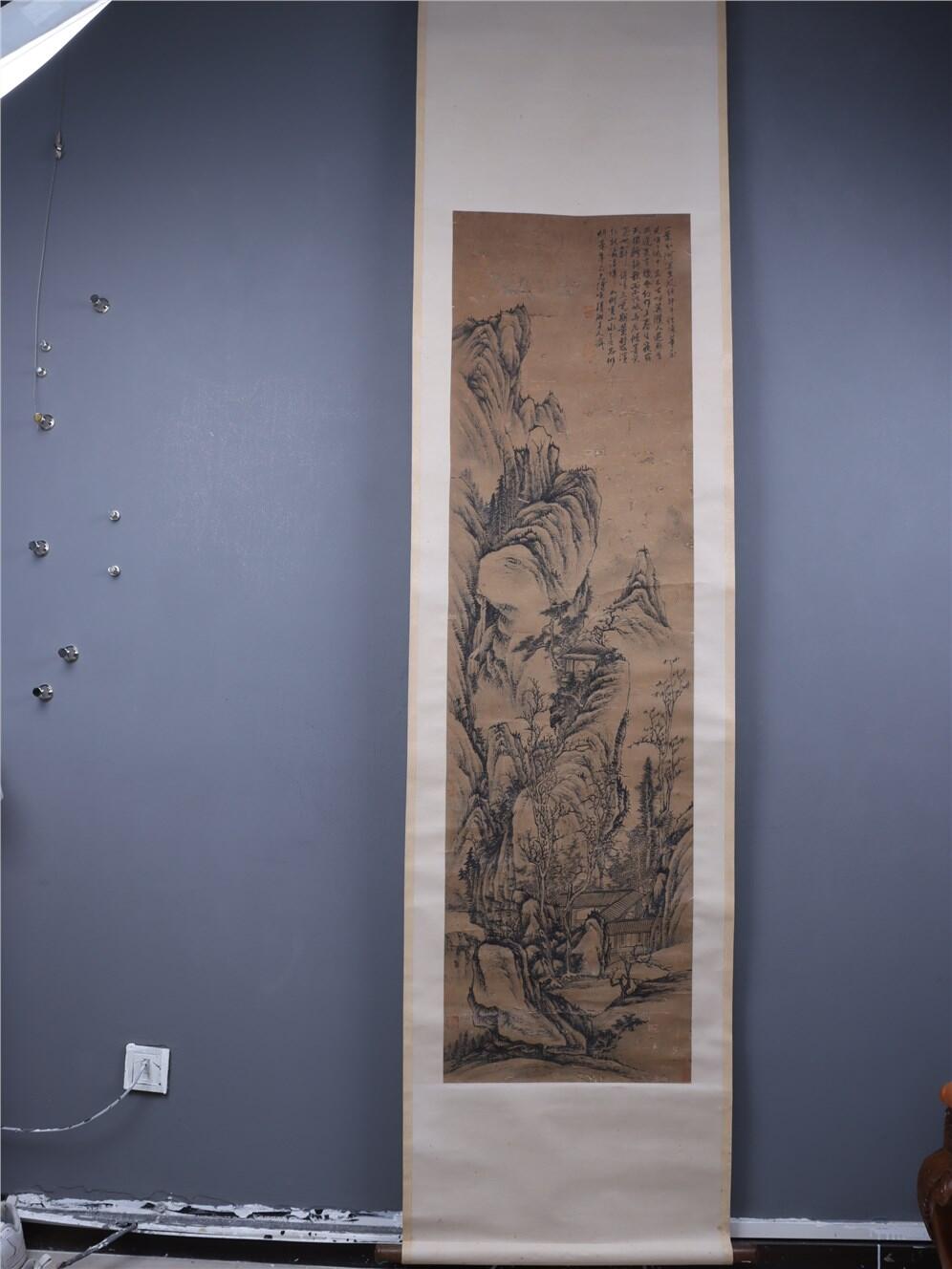 承乾2024年秋季文物艺术品拍卖会 石涛 山水 书法 166*46.3cm