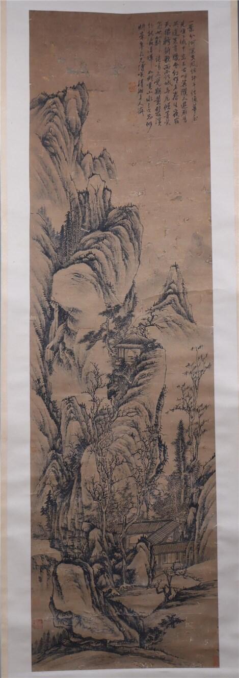 承乾2024年秋季文物艺术品拍卖会 石涛 山水 书法 166*46.3cm