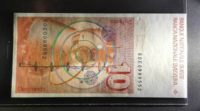 《张总收藏》181期-外币精品百拍特别场 瑞士1980年10法郎UNC无347 瑞士数学家、自然科学家欧拉 Pick#53b