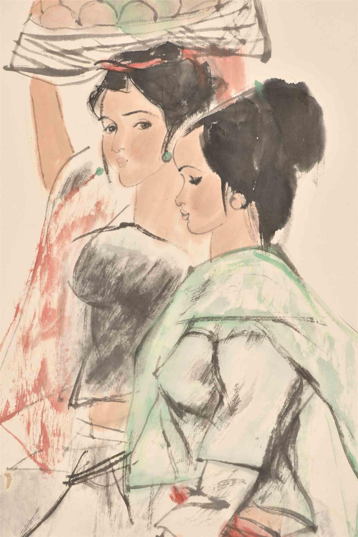承乾2024年秋季文物艺术品拍卖会 周思聪 傣家五月 纸本立轴 68×45cm