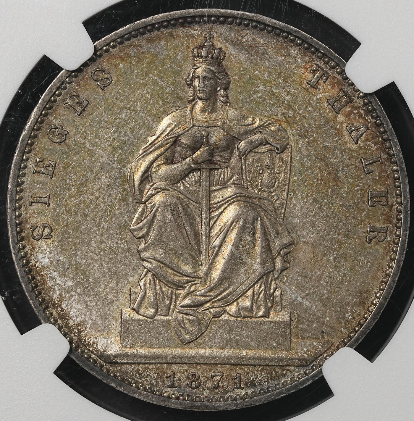 修遠堂世界钱币第五十二期 全场包邮 NGC MS62 1871年普鲁士-普法战争胜利1泰勒银币