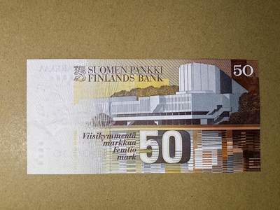 《张总收藏》181期-外币精品百拍特别场 芬兰50马克 UNC 1986年初版 芬兰建筑师阿尔托 无47双尾