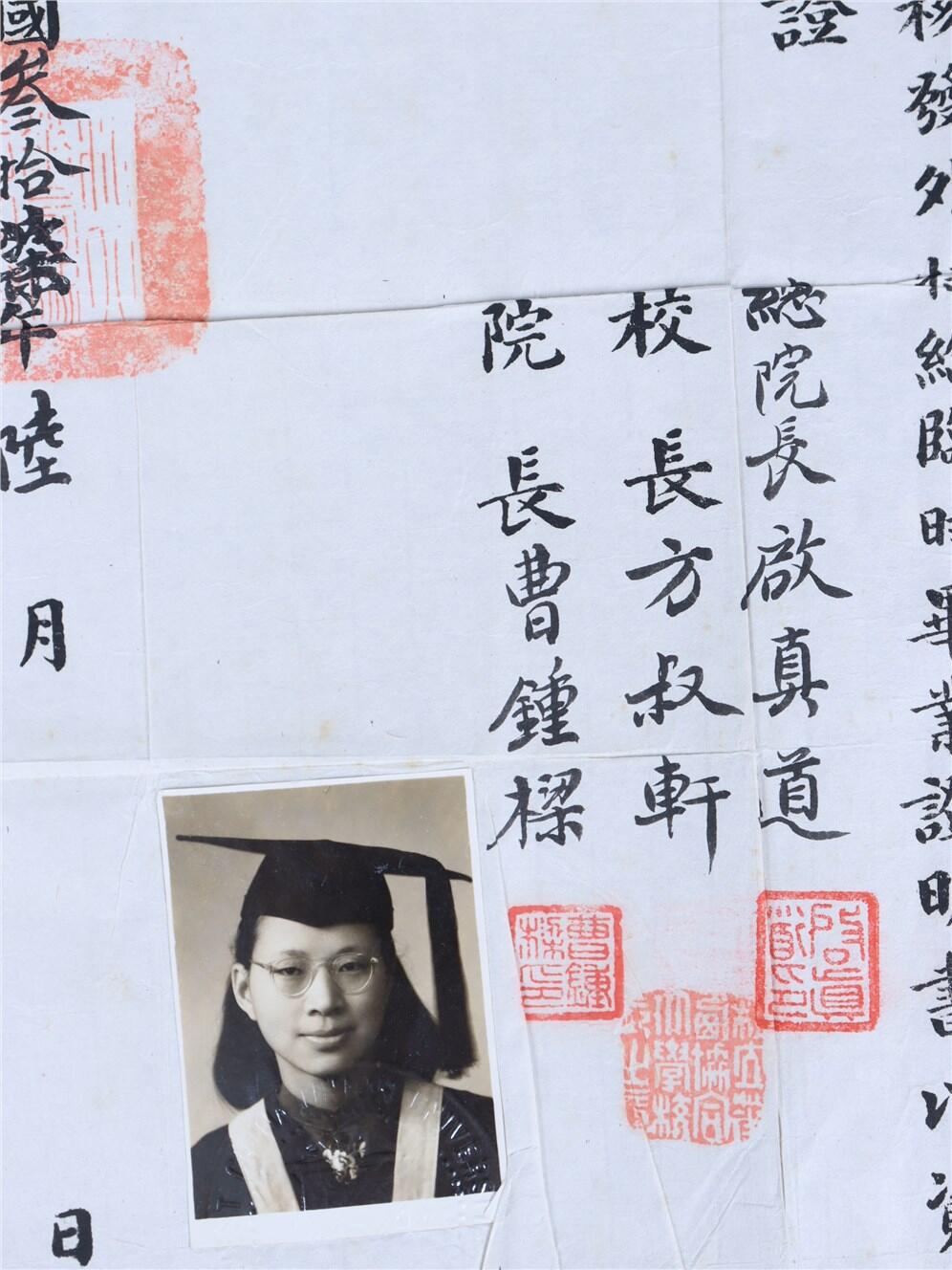 承乾2024年秋季文物艺术品拍卖会 1948年 私立华西协和大学临时毕业证 纸本单页 26.8*21