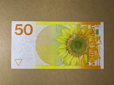 《张总收藏》181期-外币精品百拍特别场 荷兰50盾 UNC 1982年 经典向日葵