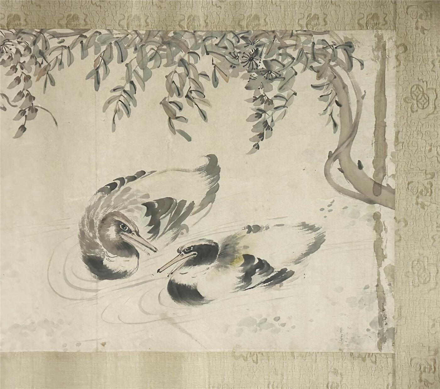 承乾2024年秋季文物艺术品拍卖会 王梦白 花鸟  设色纸本镜片 33×87cm