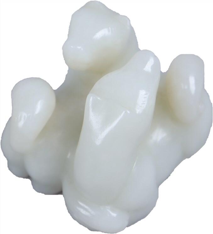 承乾2024年秋季文物艺术品拍卖会 清 白玉双犬摆件 1 4.2*4.3*4.8cm 136.97g 玉