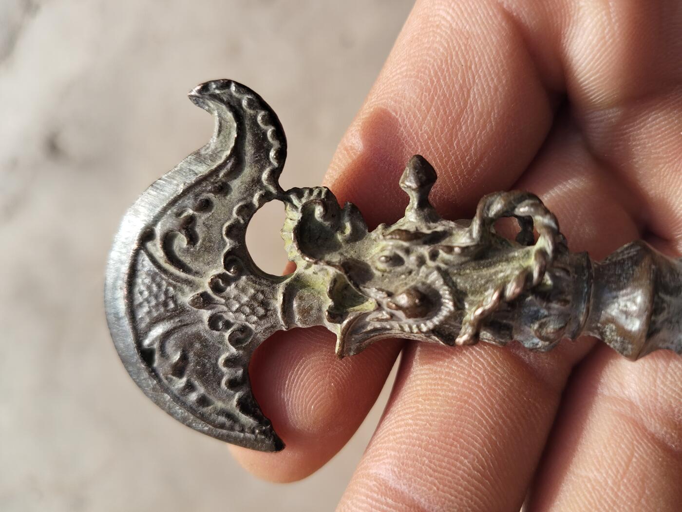 杂项专场 藏传精美龙头降魔杵