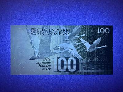 《张总收藏》181期-外币精品百拍特别场 芬兰100马克 UNC 1991年 芬兰作曲家西贝柳斯