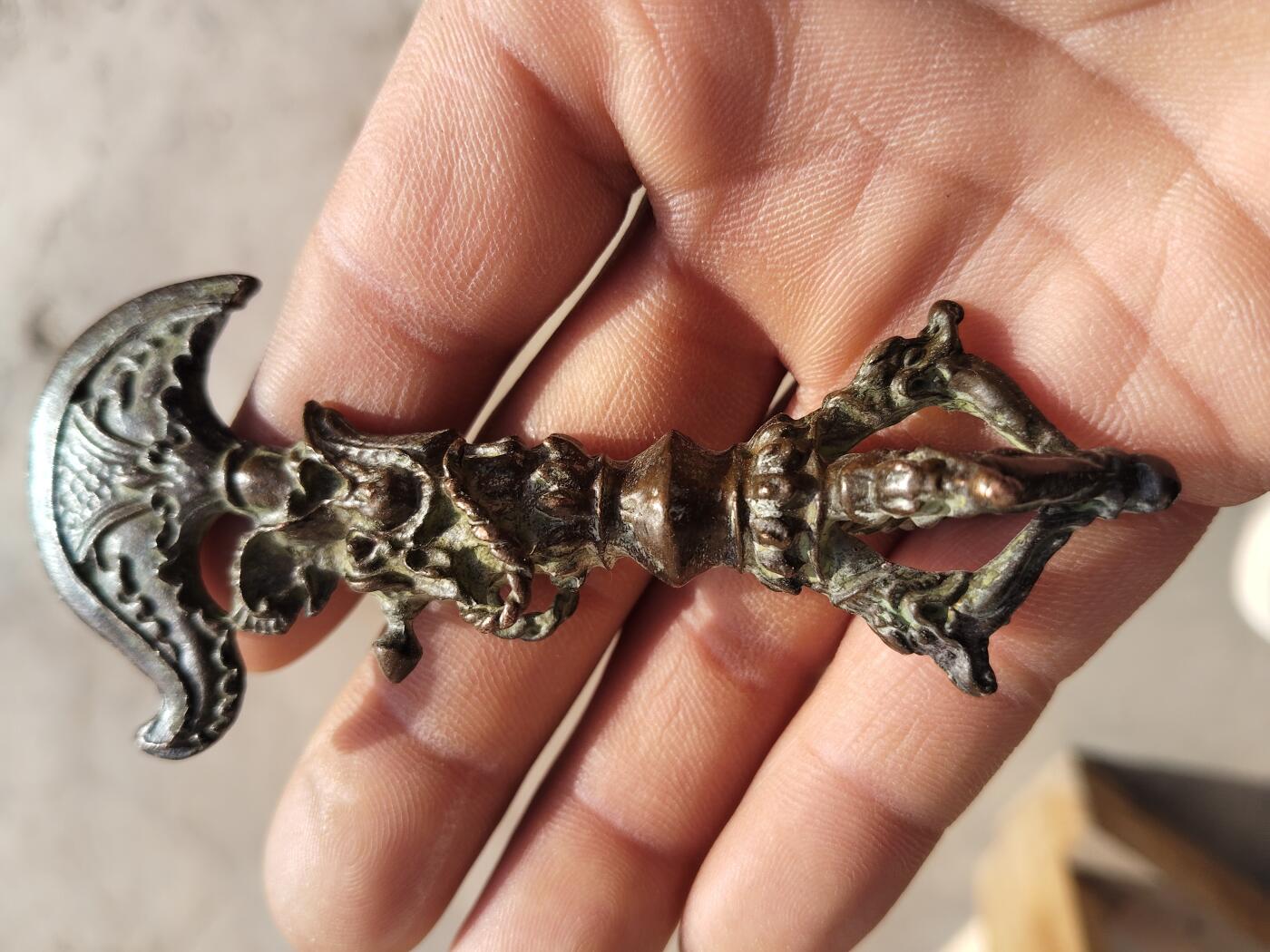 杂项专场 藏传精美龙头降魔杵