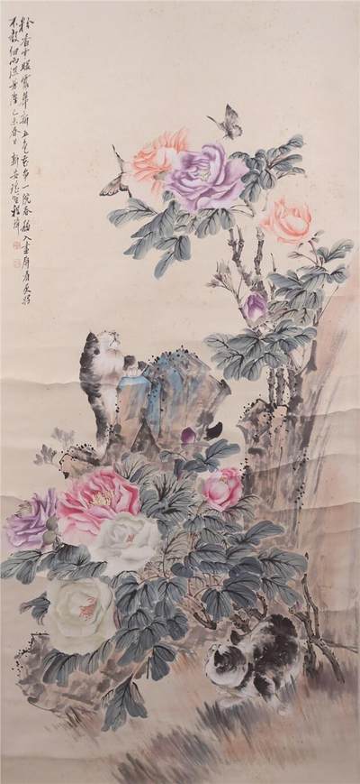 承乾2024年秋季文物艺术品拍卖会 - 程璋 耄耋图 书法 178.2*45CM