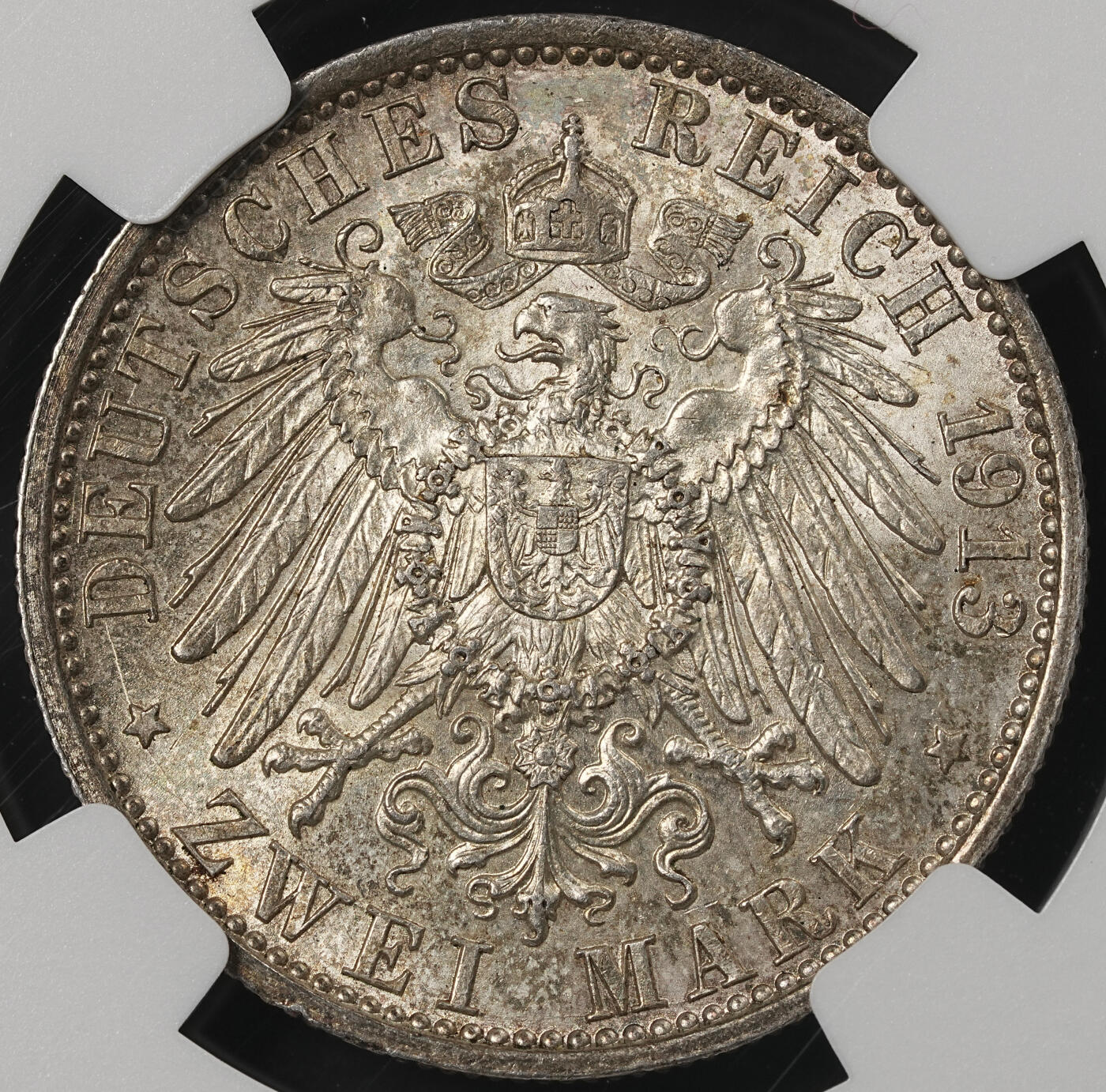修遠堂世界钱币第五十二期 全场包邮 NGC MS63 1913年普鲁士威廉二世登基25周年纪念2马克银币