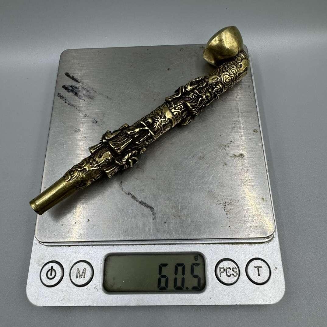 杂项专场 纯铜黄铜八仙两用烟斗