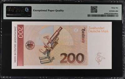 《张总收藏》181期-外币精品百拍特别场 德国1989年AA冠200马克PMG66E 德国医学家埃尔利希