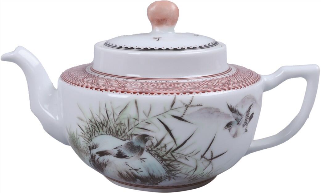 承乾2024年秋季文物艺术品拍卖会 石宇初 原上和鸣花鸟执壶 1 H8.5cm  瓷