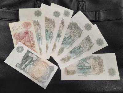 《张总收藏》181期-外币精品百拍特别场 (8张)英国7张1镑流通好品+1张10先令流通品相有笔记