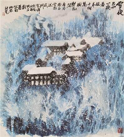 承乾2024年秋季文物艺术品拍卖会 - 张凭 雪夜 设色纸本立轴 76x57cm