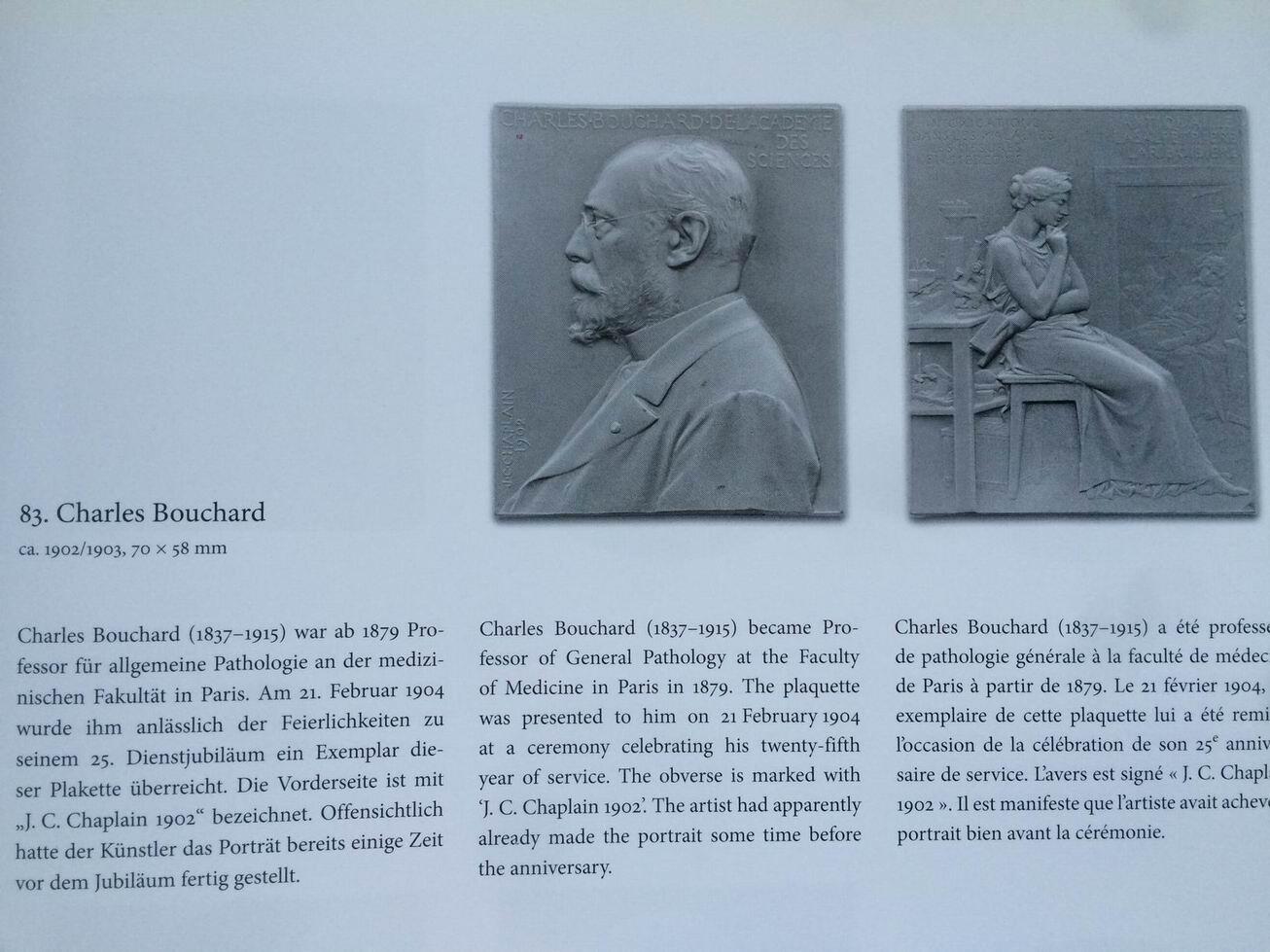 「木头集藏」章牌精品专场！  JC Chaplain～1902年法国医学家布沙尔 矩形铜章，尺寸：70×58mm，132g，马耶尔目录（1870-1940年法国章牌艺术）83号作品。 夏尔·布沙尔（1837-1915 年）是法国医学家、法国医学院院士。用他的名字命名的医学术语有“沙尔科-布沙尔动脉瘤”和“布沙尔结节”。