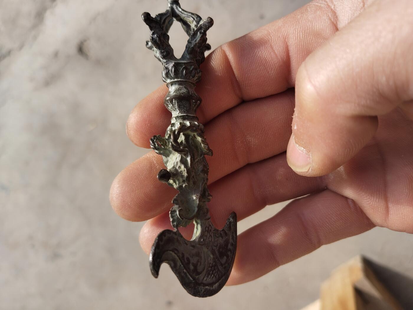 杂项专场 藏传精美龙头降魔杵