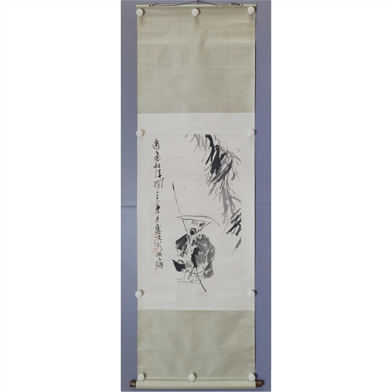 承乾2024年秋季文物艺术品拍卖会 卢沉 渔翁图 水墨纸本立轴 85x60cm
