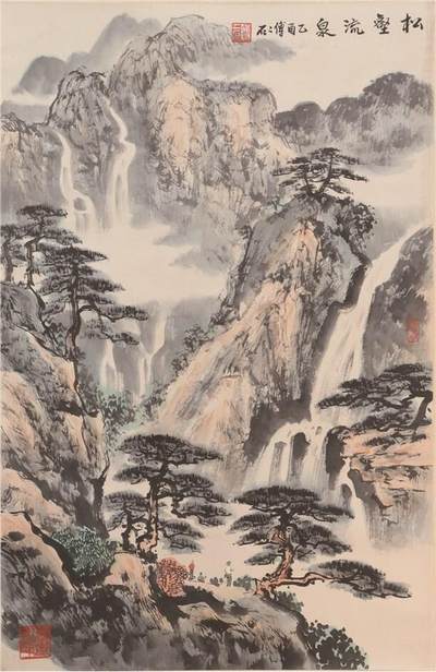 承乾2024年秋季文物艺术品拍卖会 - 傅二石 松壑流泉 设色纸本立轴 68*44.5cm