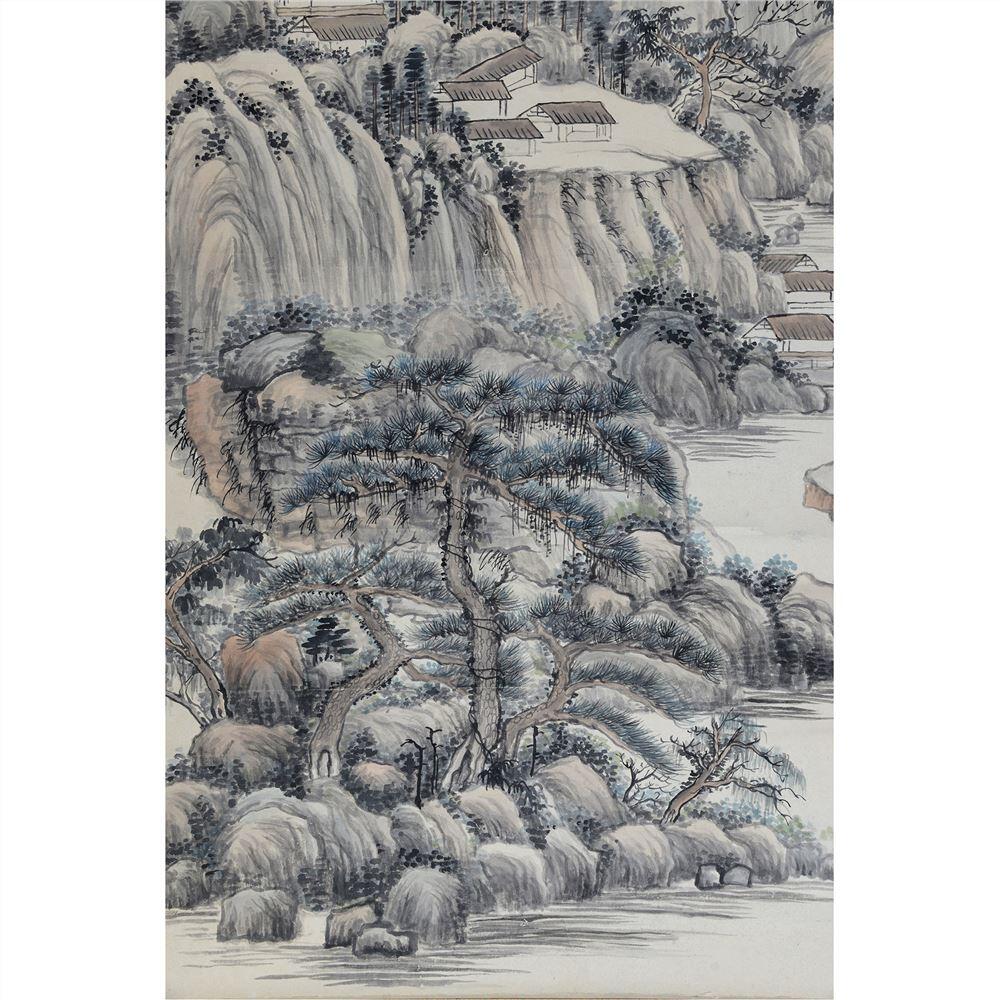 承乾2024年秋季文物艺术品拍卖会 陆恢 青山白云图 设色纸本立轴 109x53cm