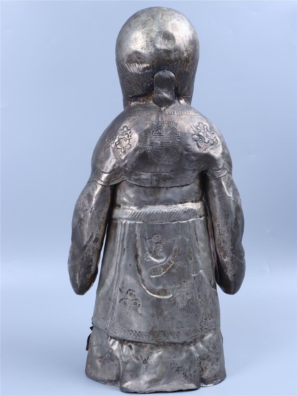 承乾2024年秋季文物艺术品拍卖会 清代 寿星立像 1 40*18.5cm 748.05g 银