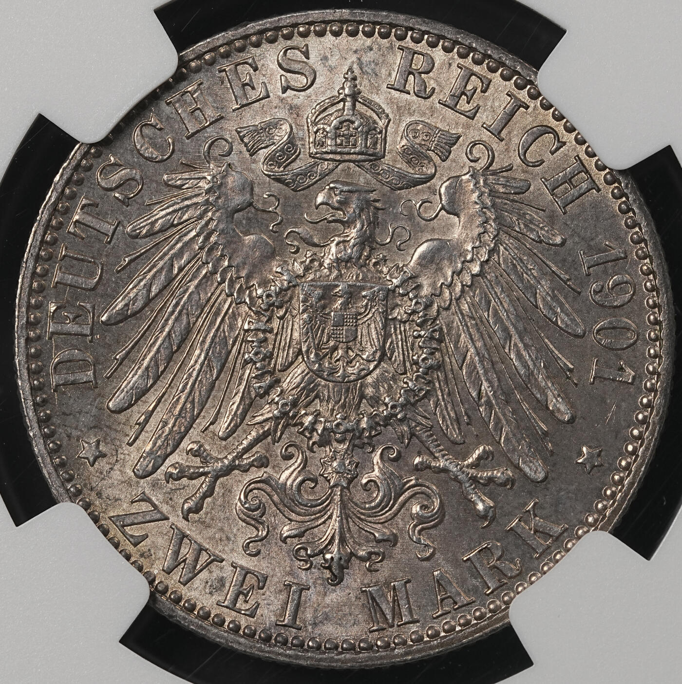 修遠堂世界钱币第五十二期 全场包邮 NGC MS62 1901年普鲁士建国200周年2马克银币