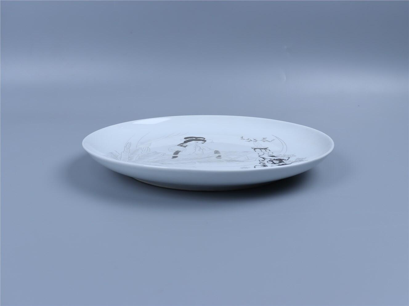 承乾2024年秋季文物艺术品拍卖会 现代 拜月记刻瓷盘 1 H3，D25cm  瓷