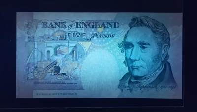 《张总收藏》181期-外币精品百拍特别场 英国E序列初版1990-2002年少见Kenfield签5磅UNC倒置十位89号，Pick#382b